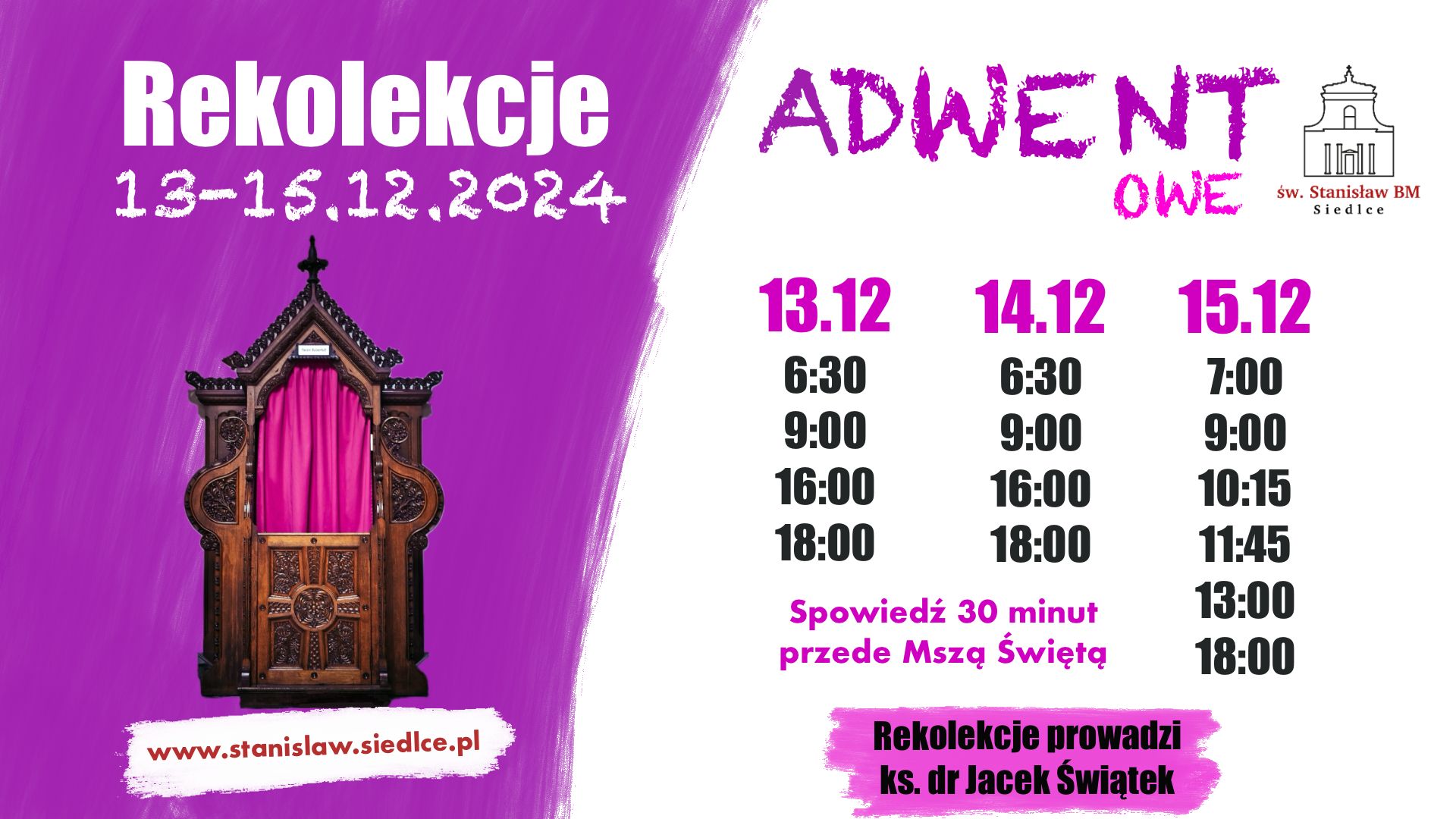 Rekolekcje Adwentowe 2024 - Program