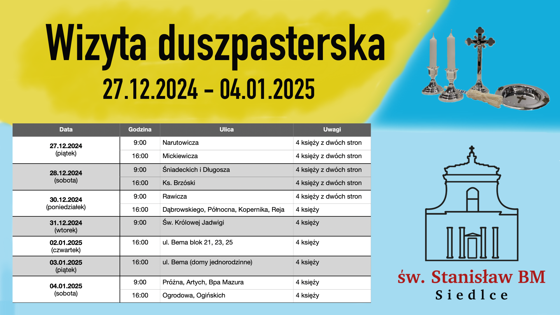 Wizyta duszpasterska 27.12.2024 - 04.01.2025