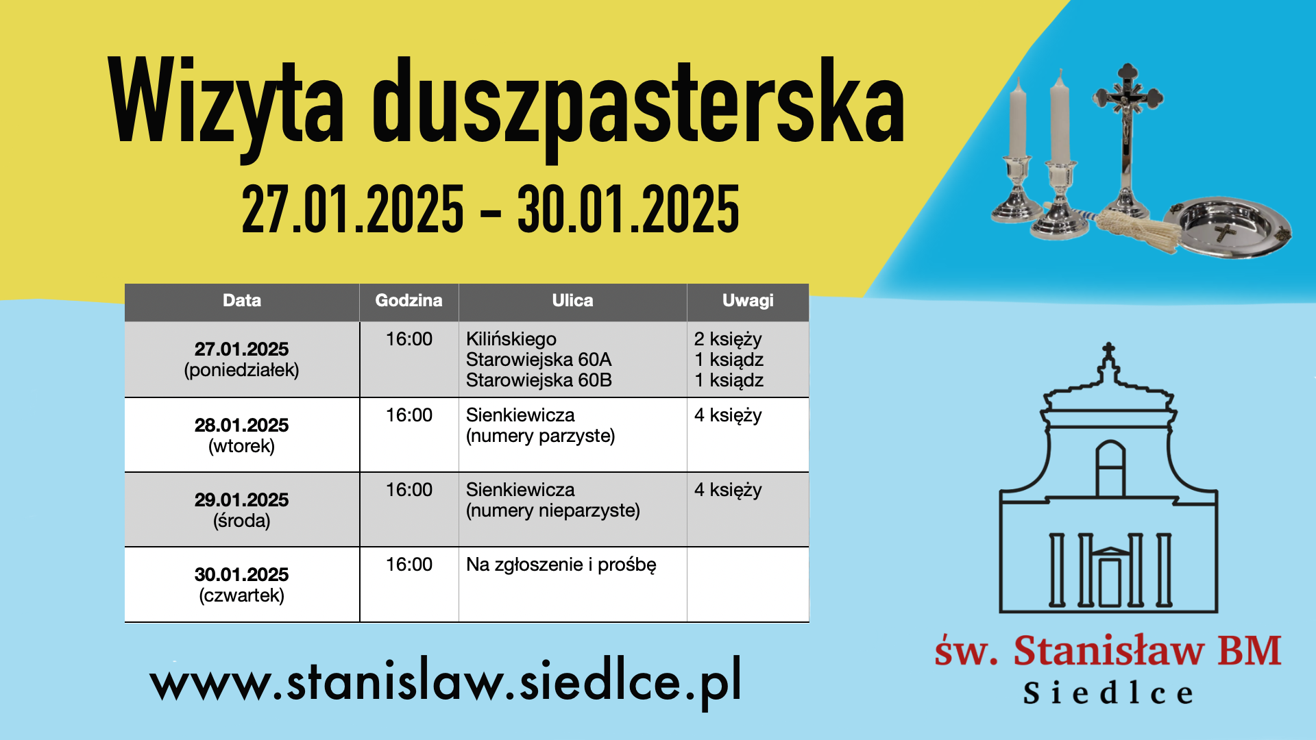 Wizyta duszpasterska 27 - 30 stycznia 2025