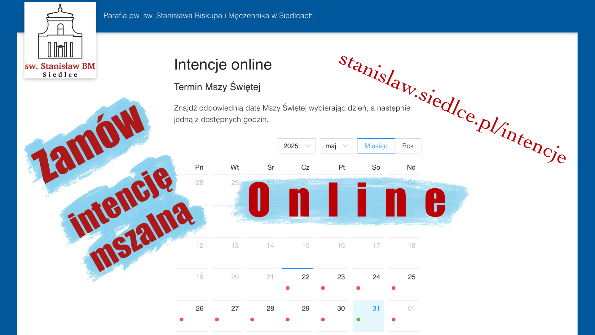 Zamów intencję mszalną online