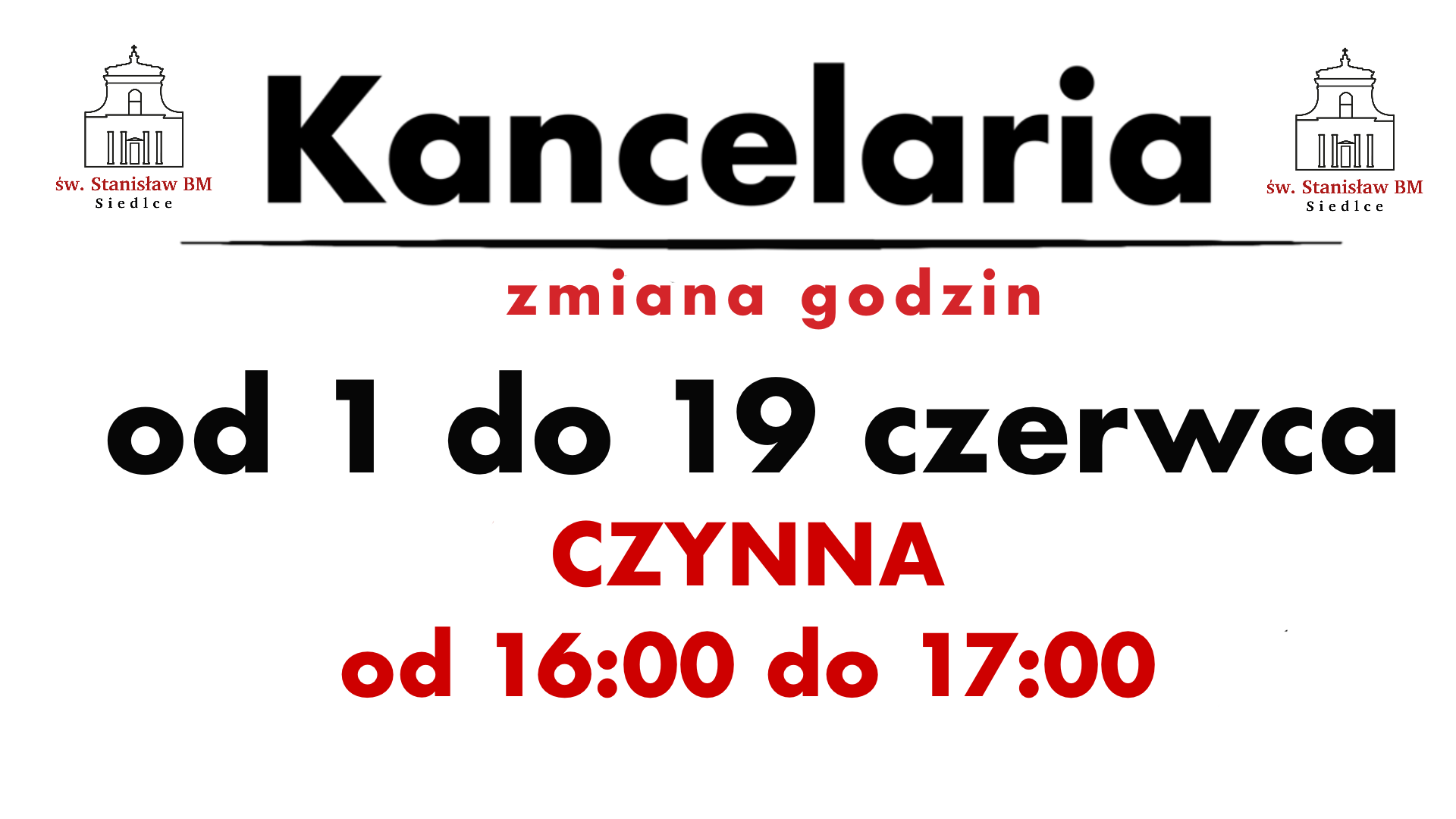 Zmiana godzin otwarcia kancelarii